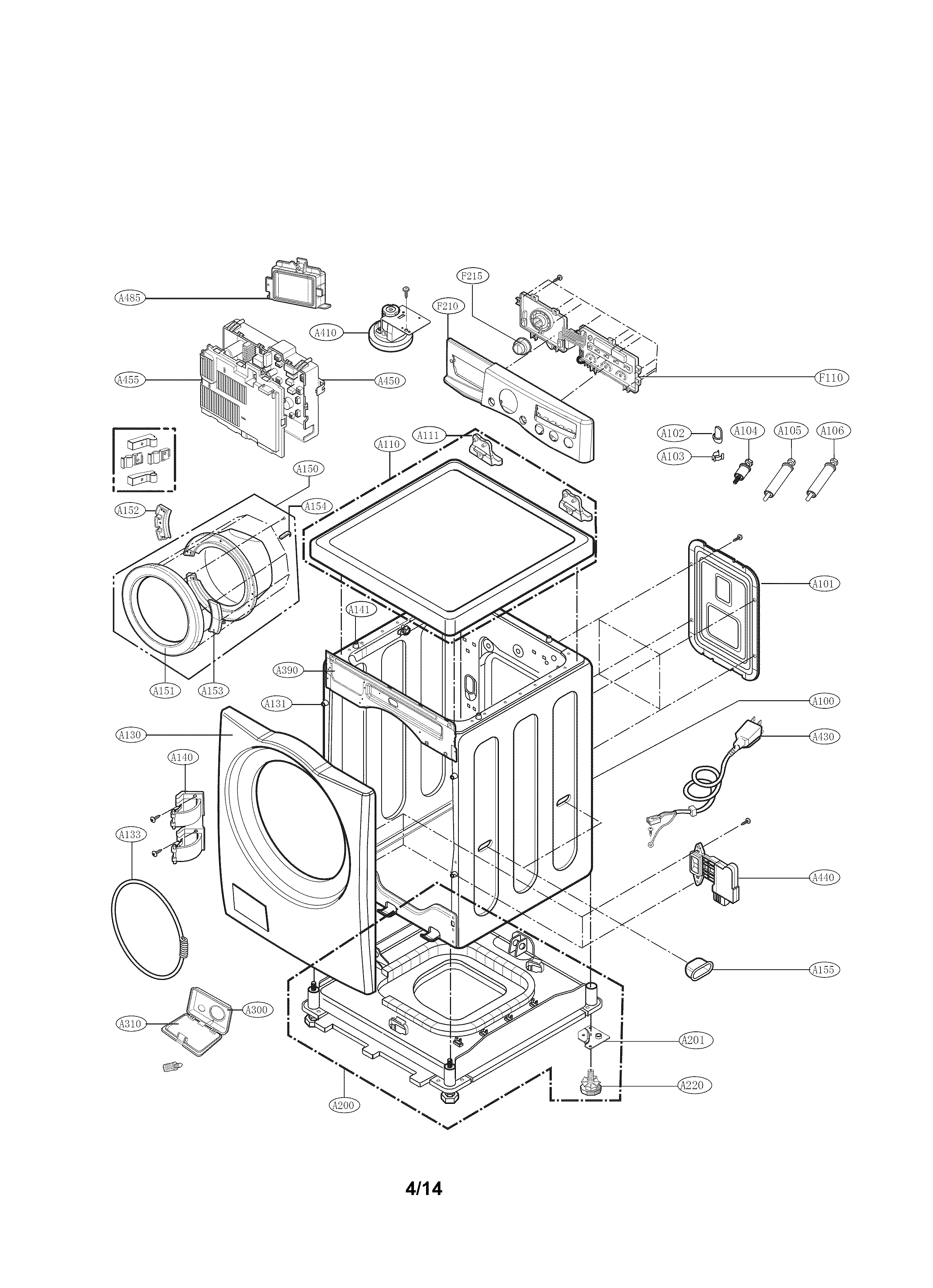 Cabinet and control panel parts