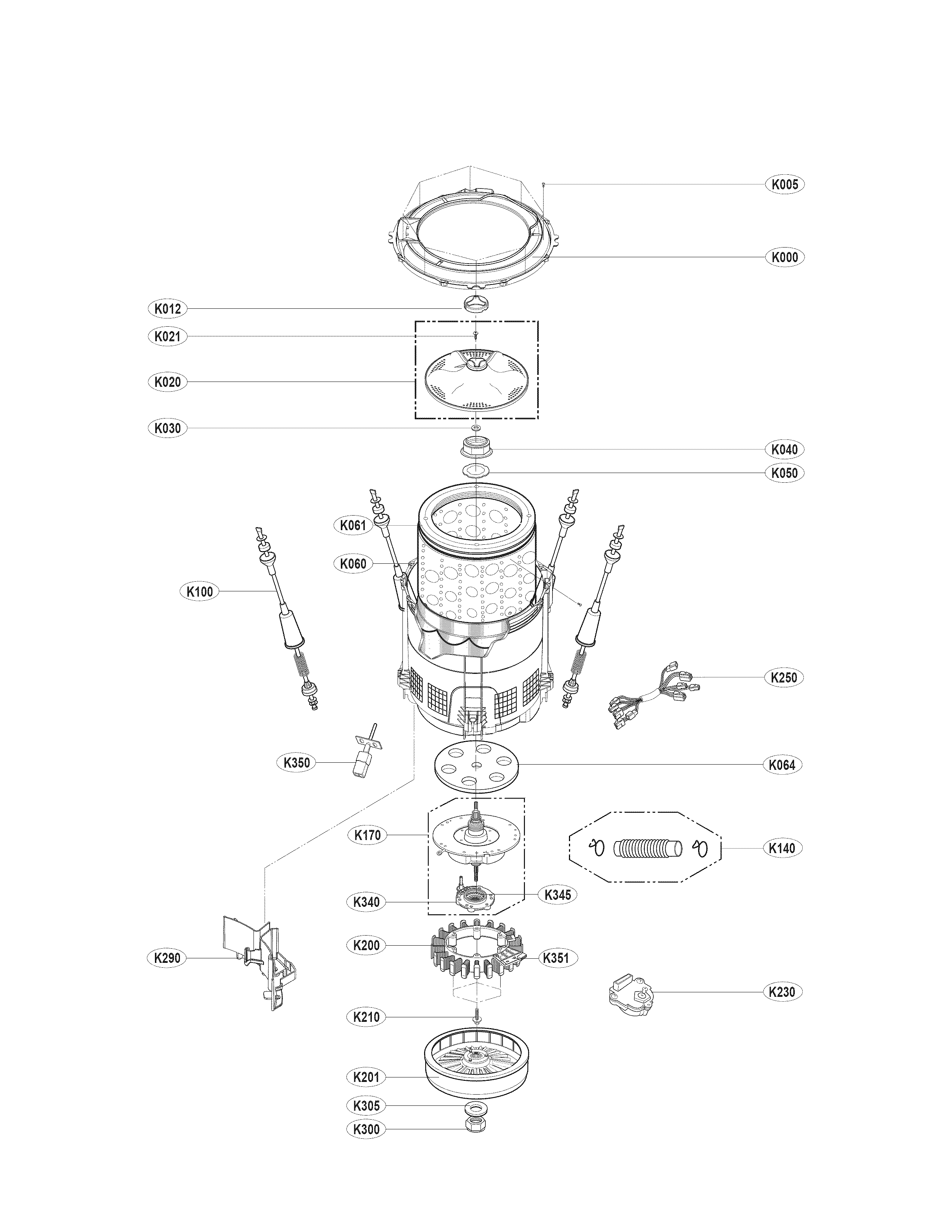 TUB ASSEMBLY PARTS