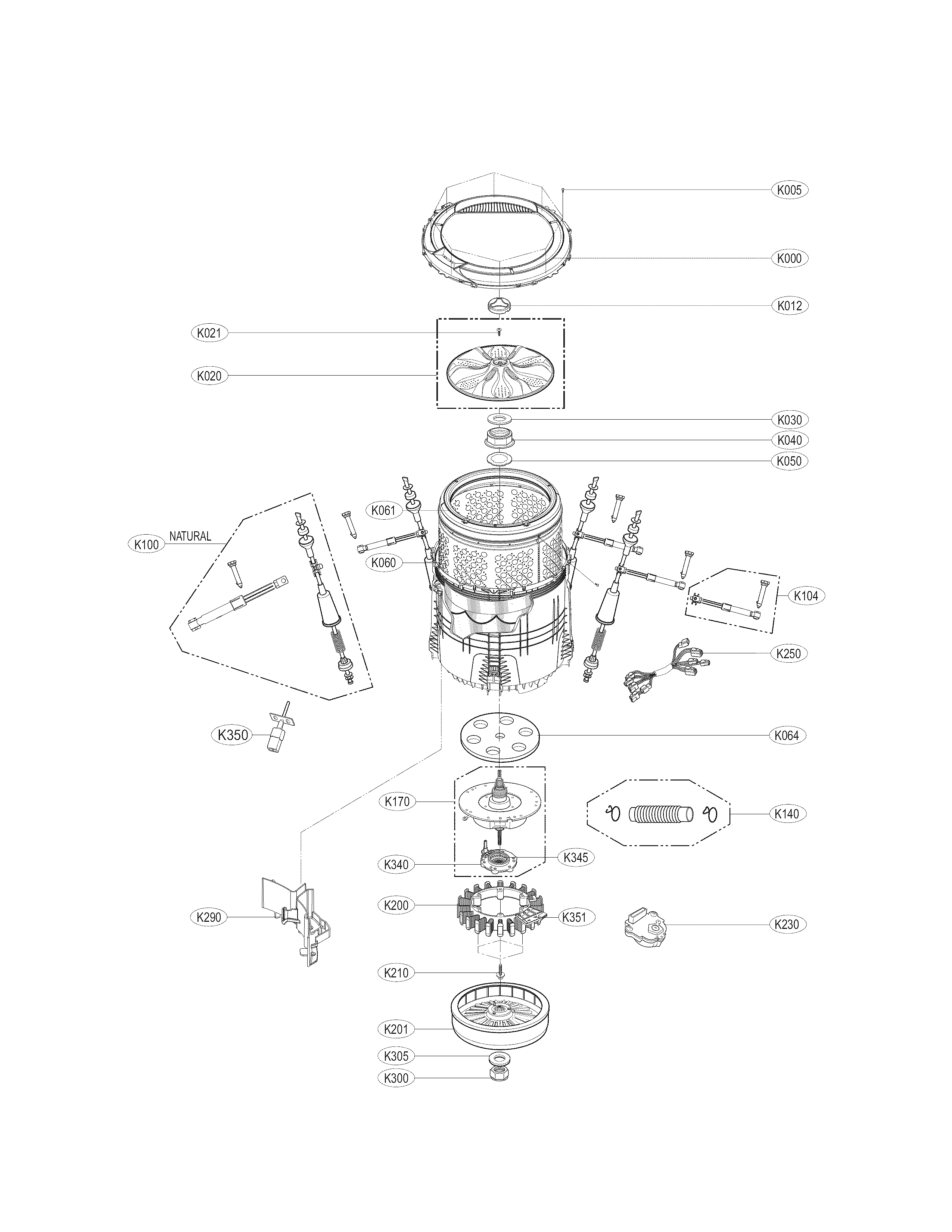 TUB ASSEMBLY PARTS