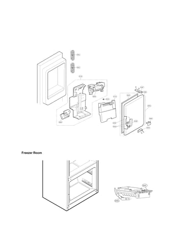 Ice maker and ice bin parts