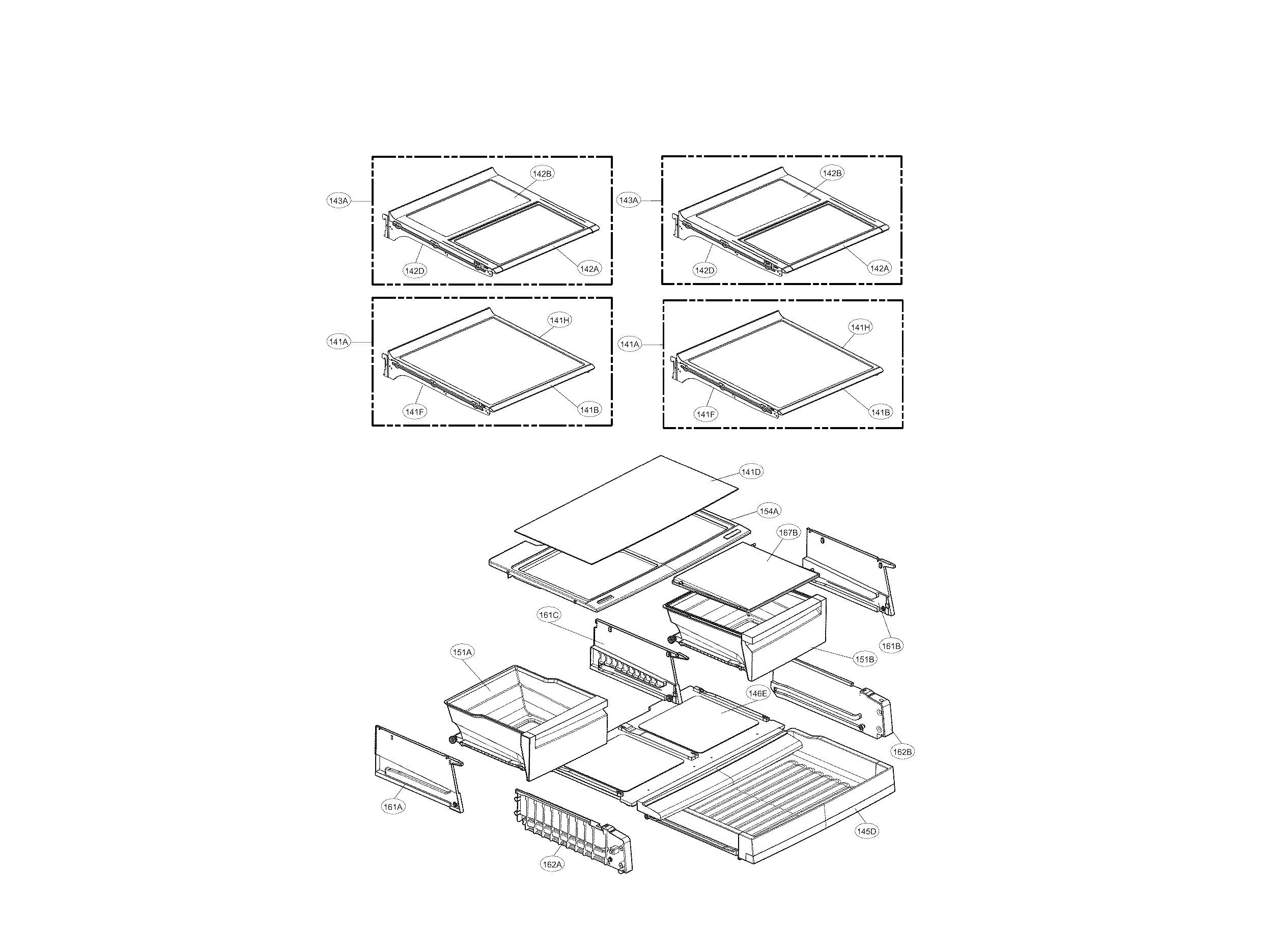 REFRIGERATOR COMPARTMENT PARTS