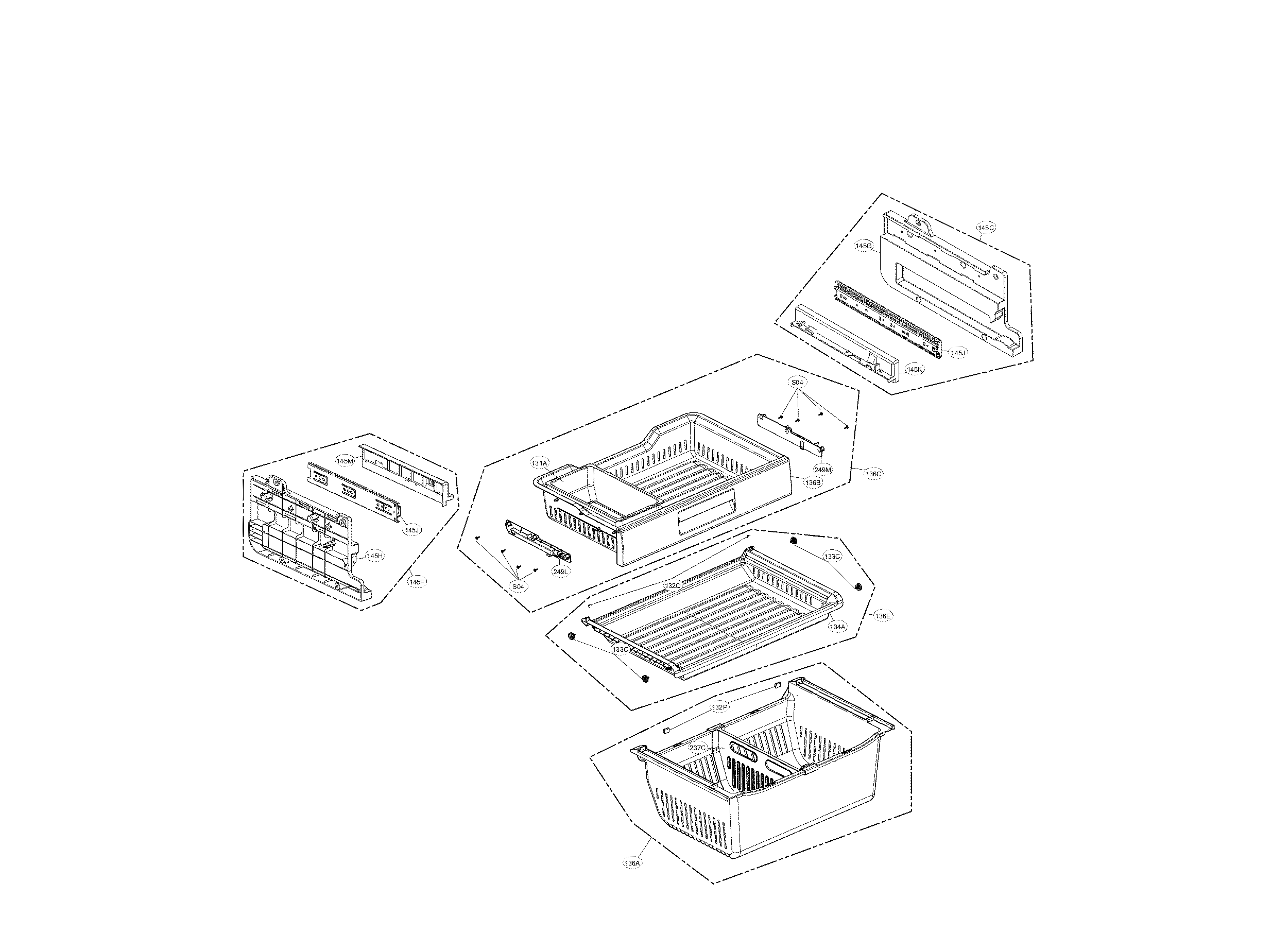 Freezer compartment parts