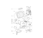 LG DLEX5680W drum and motor parts diagram