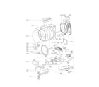 Kenmore Elite 79661623310 drum and motor parts diagram