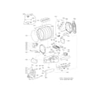 Kenmore Elite 79671412310 drum and motor parts diagram