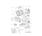 Kenmore 79691182310 drum and motor parts diagram