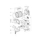 Kenmore 79681372210 drum and motor parts diagram