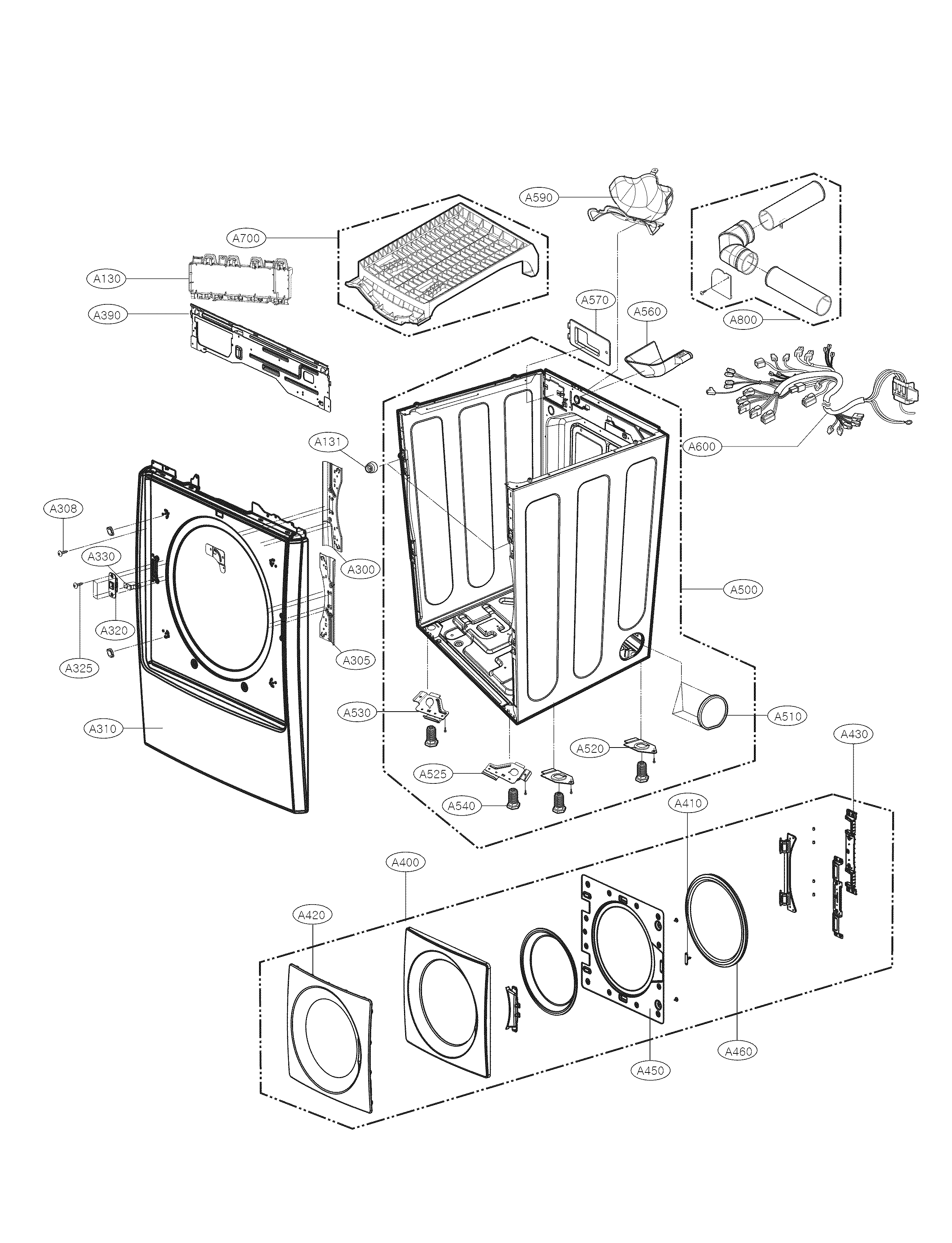 Cabinet and door parts