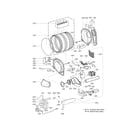Kenmore 79691372210 drum and motor parts diagram