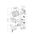 Kenmore Elite 79681572210 drum and motor parts diagram