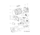 Kenmore 79691172210 drum and motor parts diagram