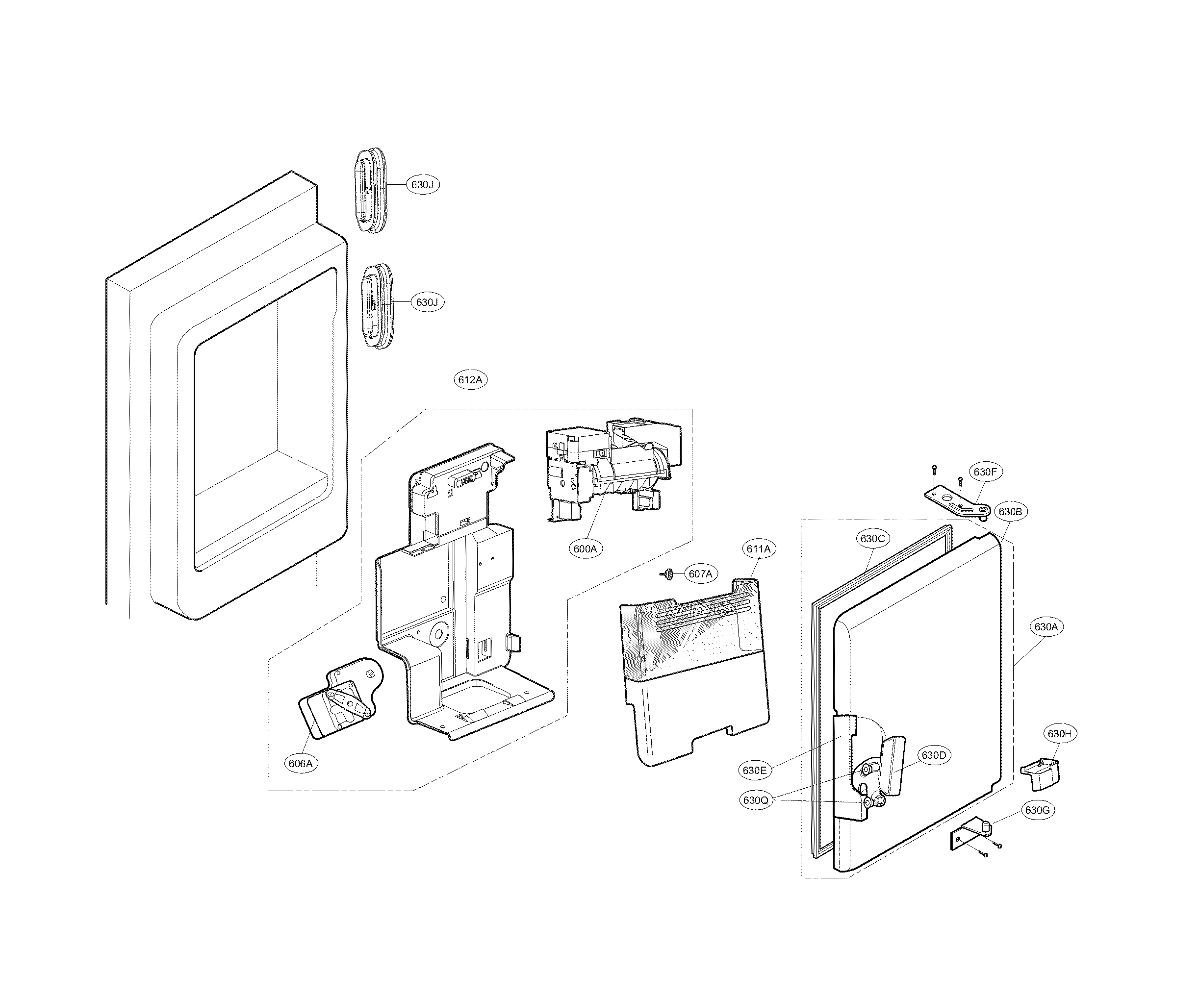 Ice maker and ice bin parts