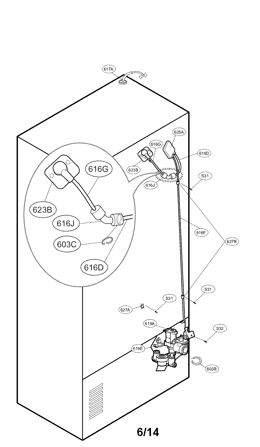 Water and tube parts