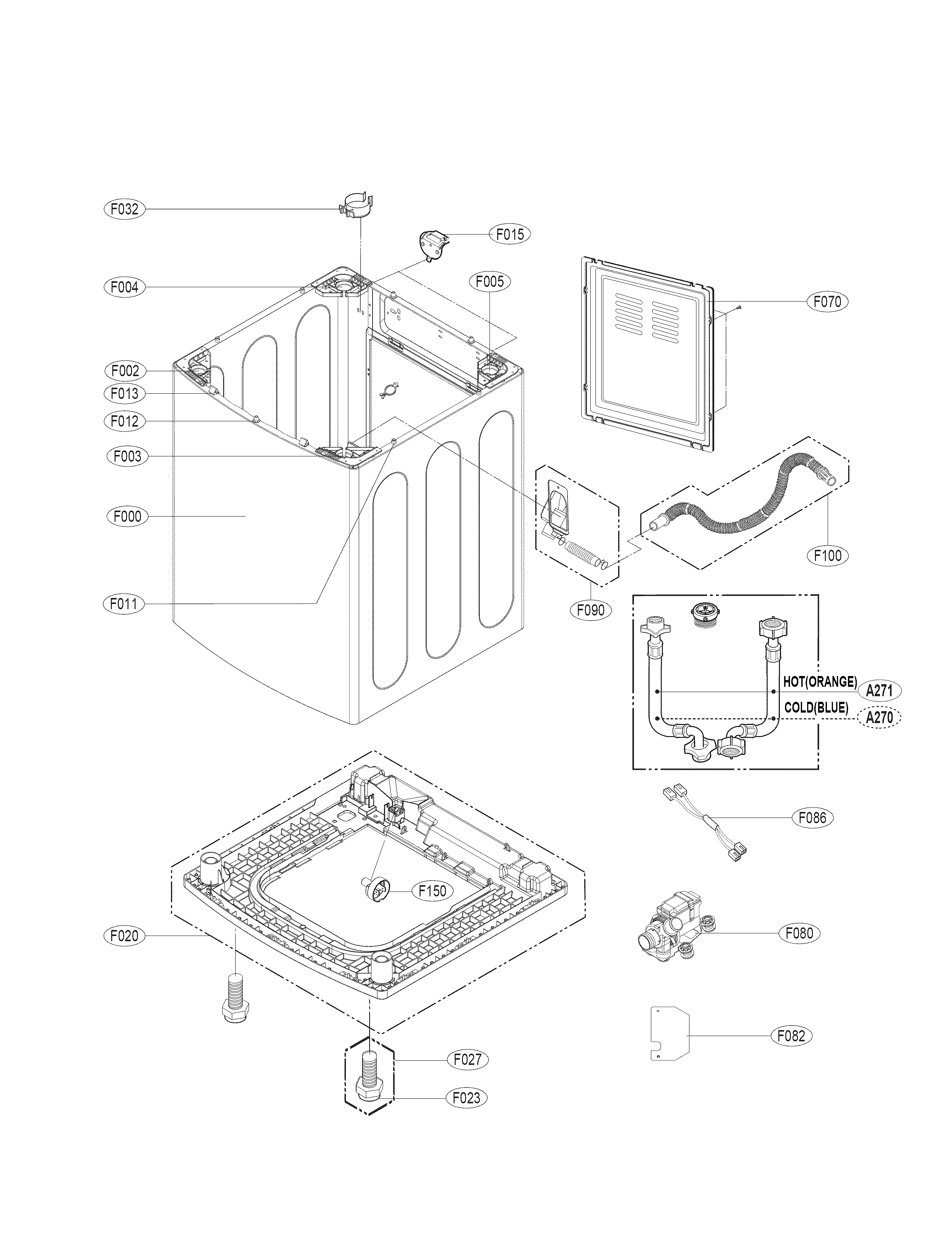 Outer case assmbly parts