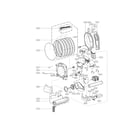 LG DLEX8500V drum and motor parts diagram
