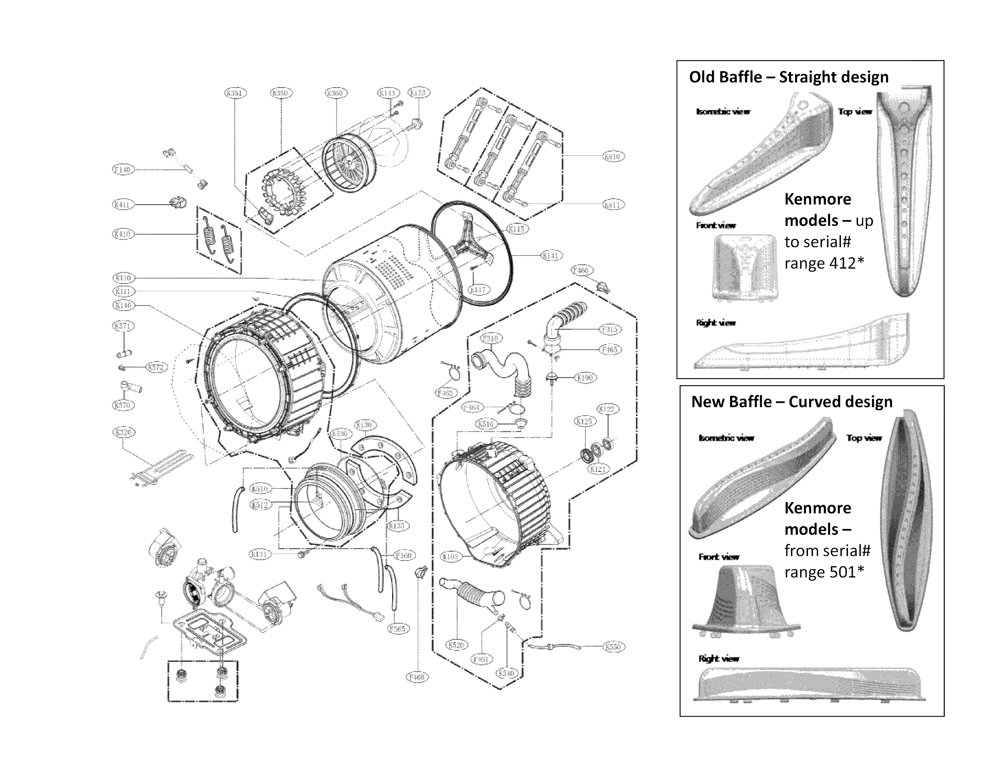 Drum and tub assembly parts