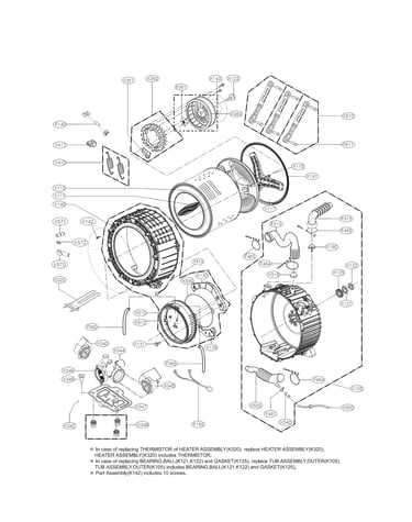 Drum and tub assembly parts