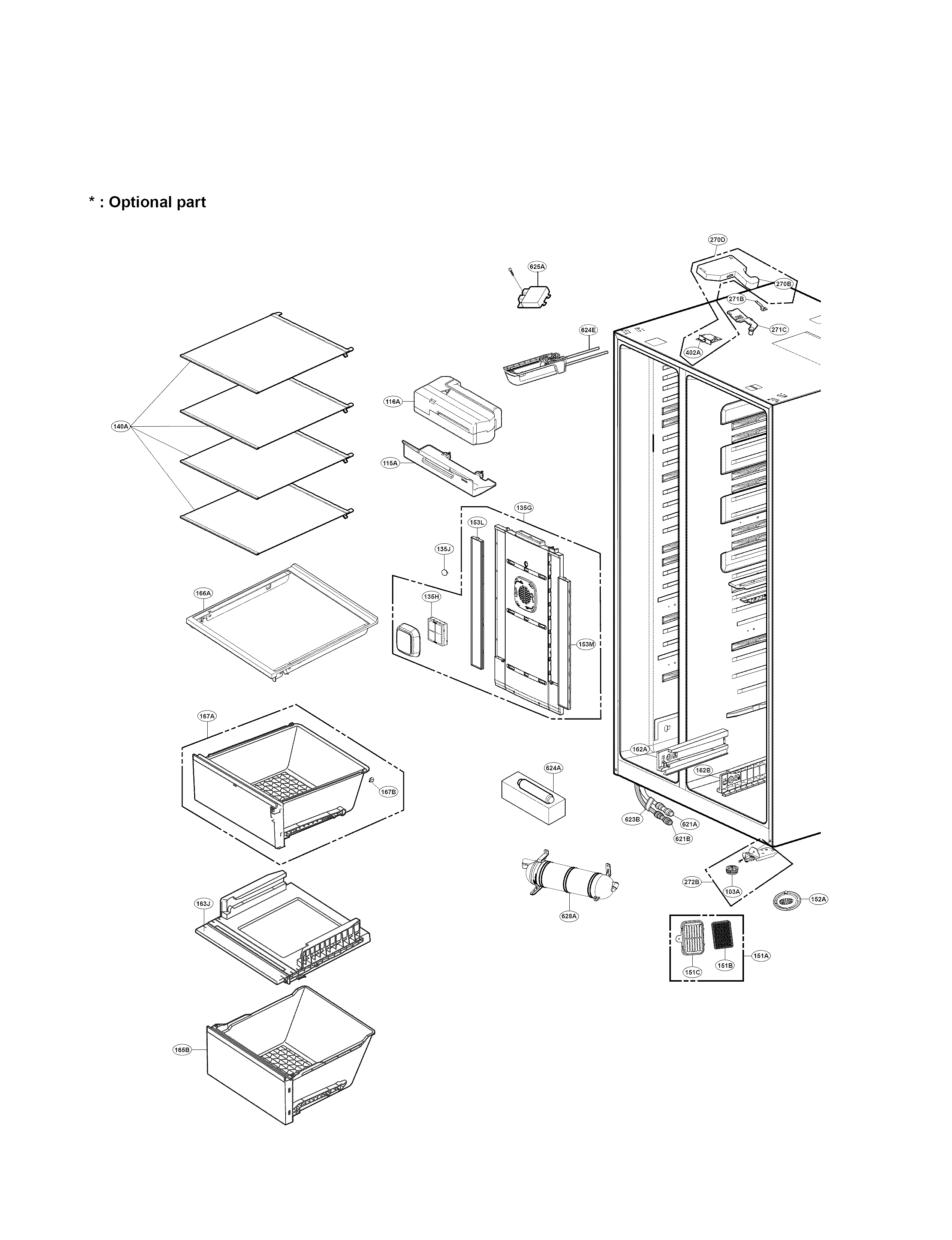 REFRIGERATOR COMPARTMENT PARTS