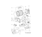 LG DLG3051W drum and motor parts diagram