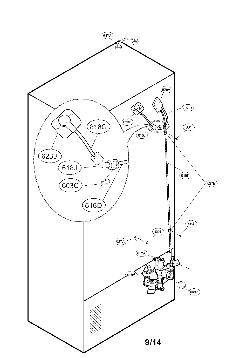 Valve and water tube parts