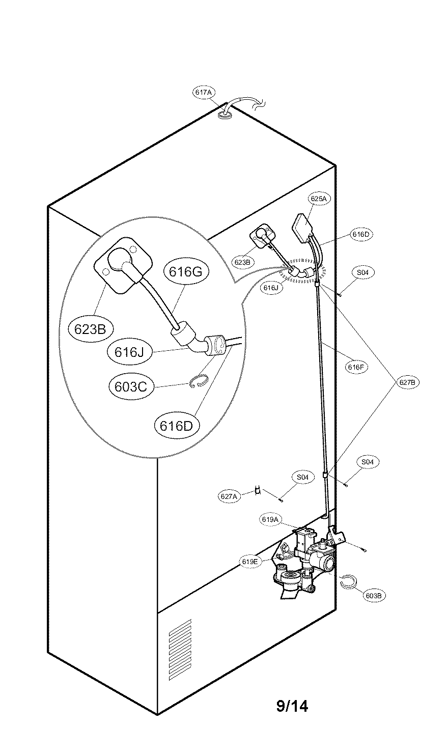 Valve and water tube parts