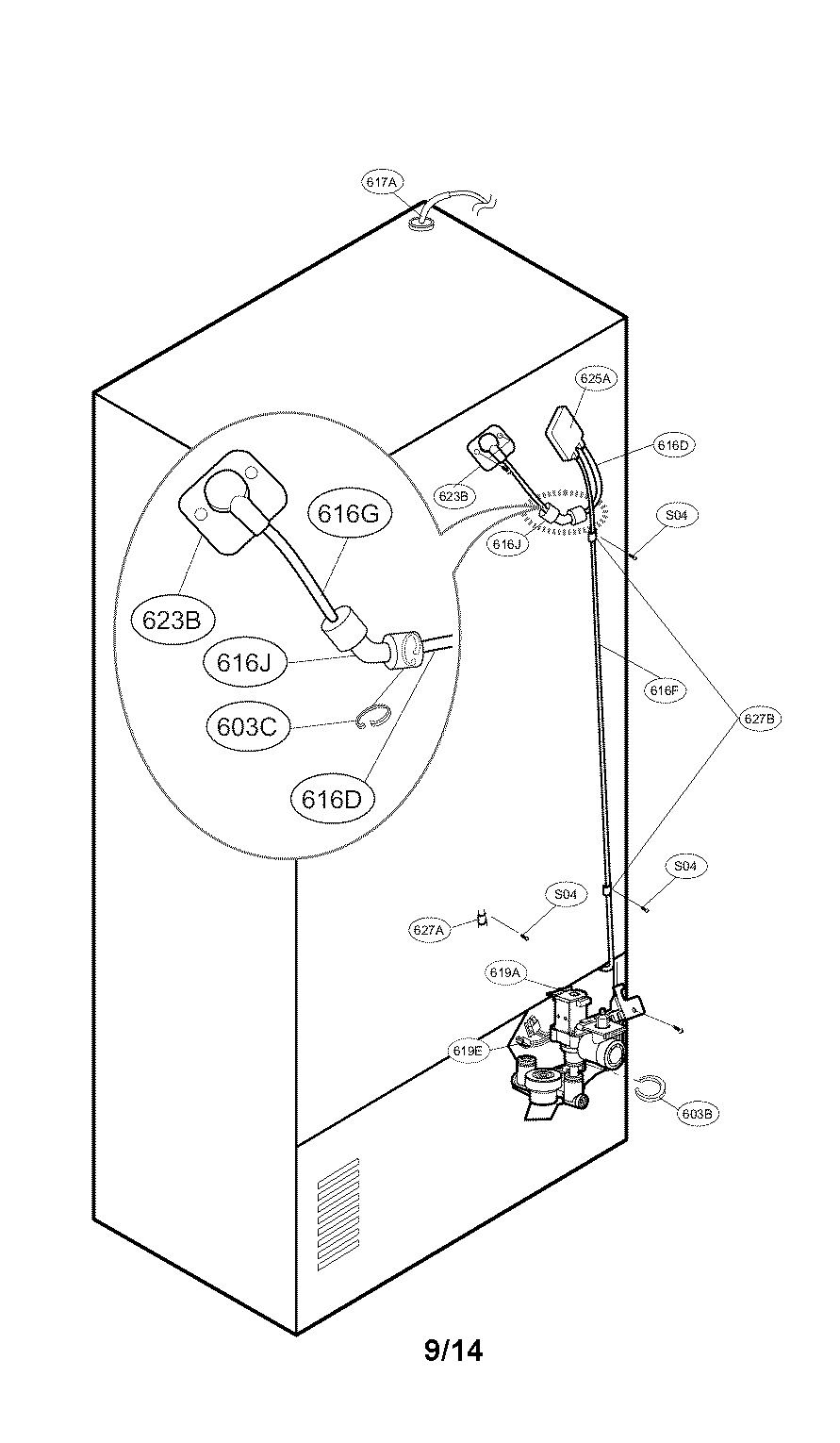Valve and water tube parts
