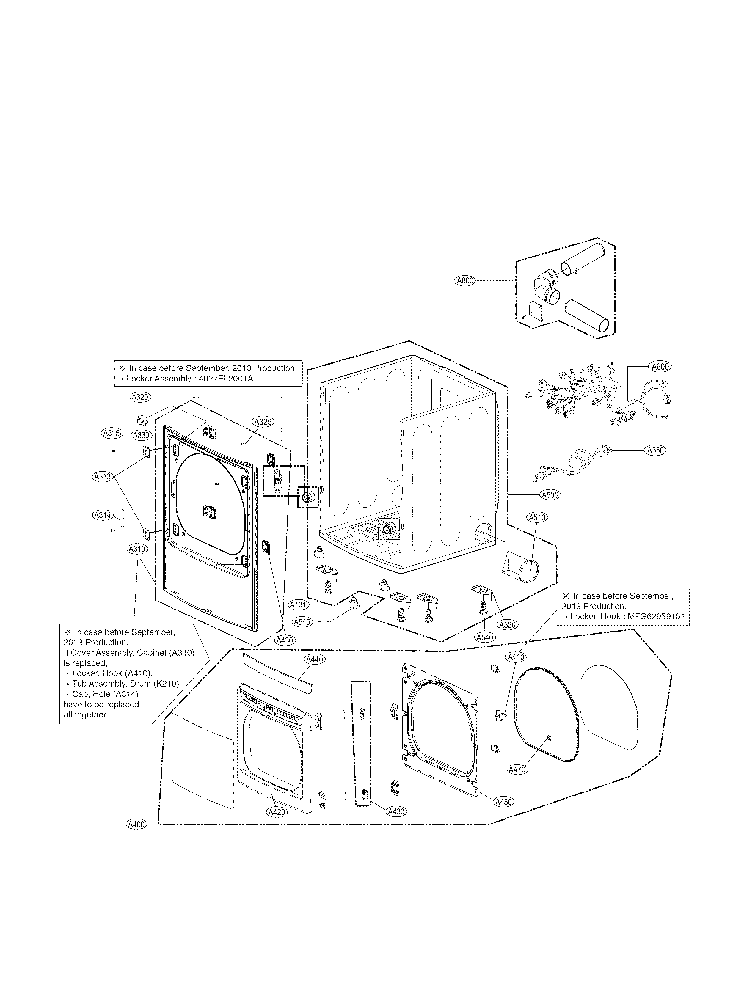 Cabinet and door parts