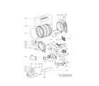 Kenmore 79691582410 drum and motor parts diagram