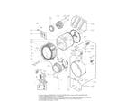 Kenmore 79641383410 drum and tub parts diagram