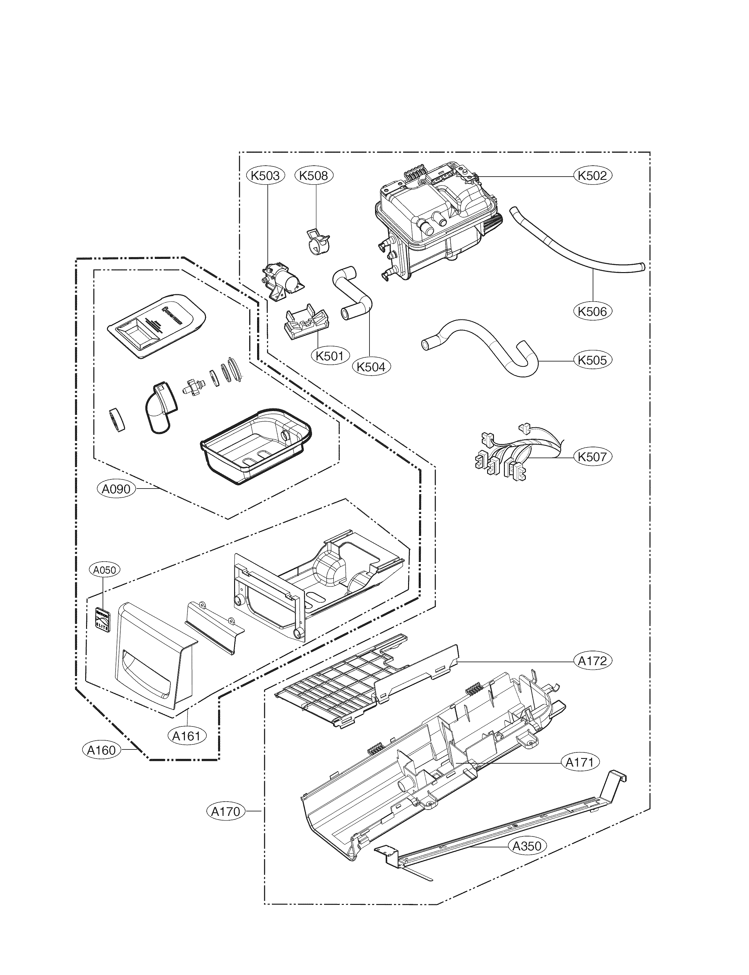 Panel drawer assembly parts