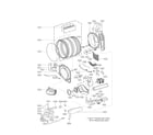 Kenmore 79691383410 drum and motor part diagram