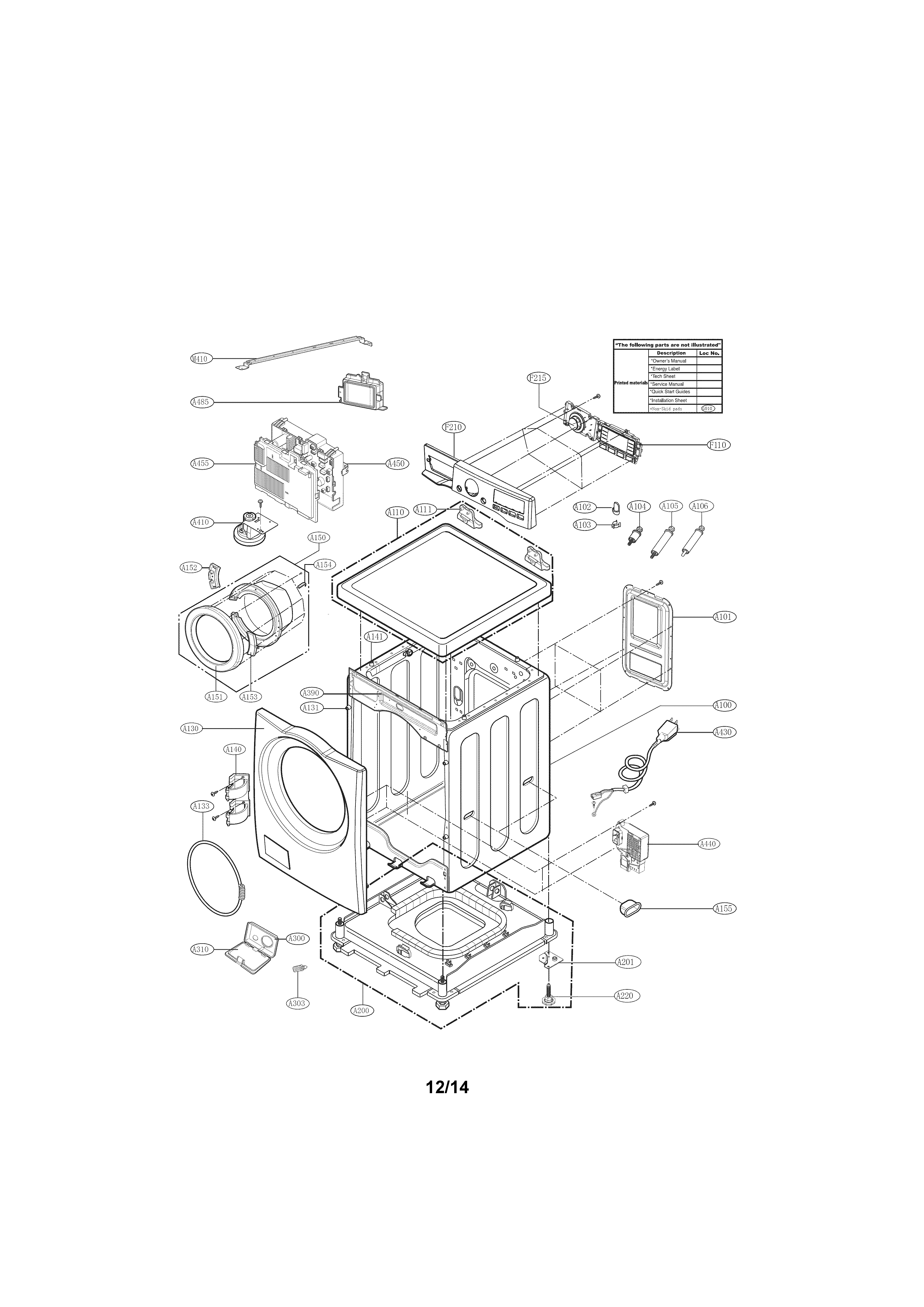 Cabinet and control panel parts