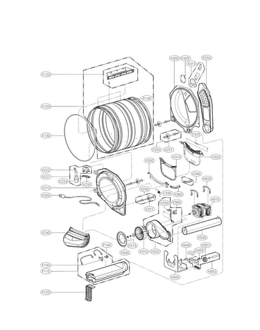 Drum and motor assembly parts