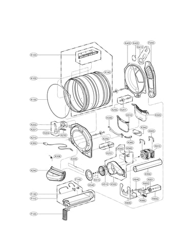 Drum and motor assembly parts