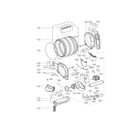LG DLE4970W drum and motor assembly parts diagram