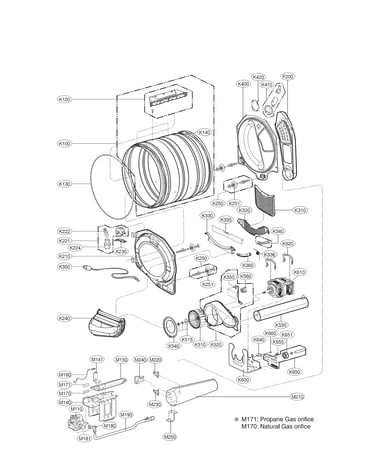 Drum and motor assembly parts