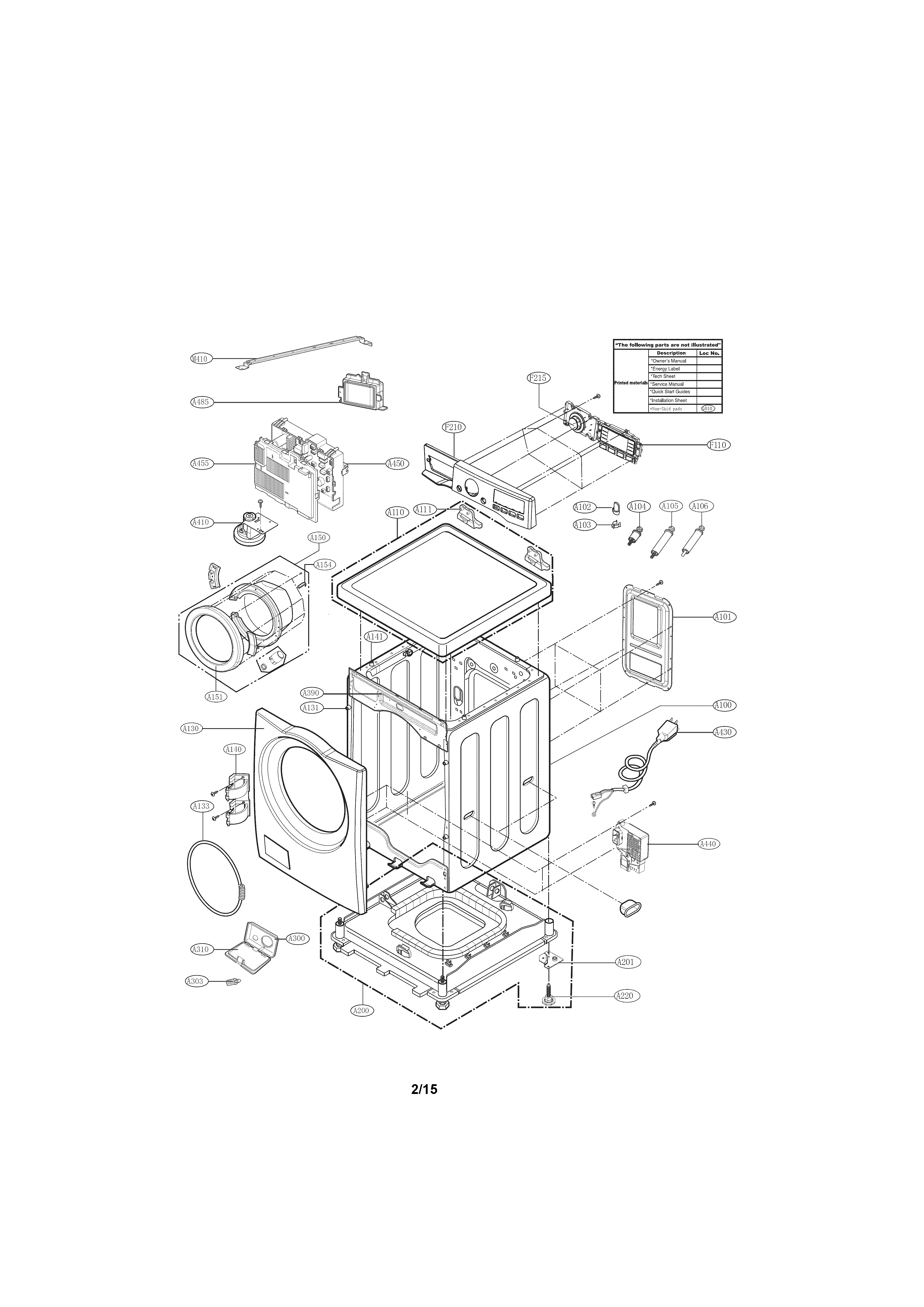 Cabinet and control panel parts