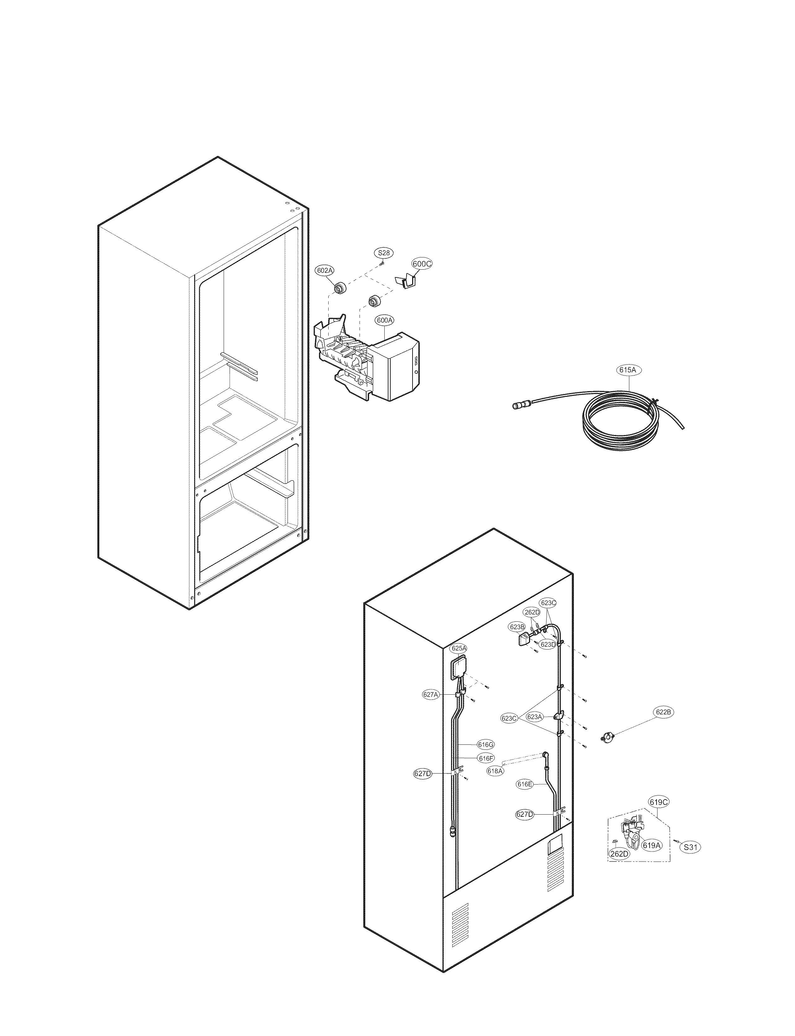 Water and ice maker part