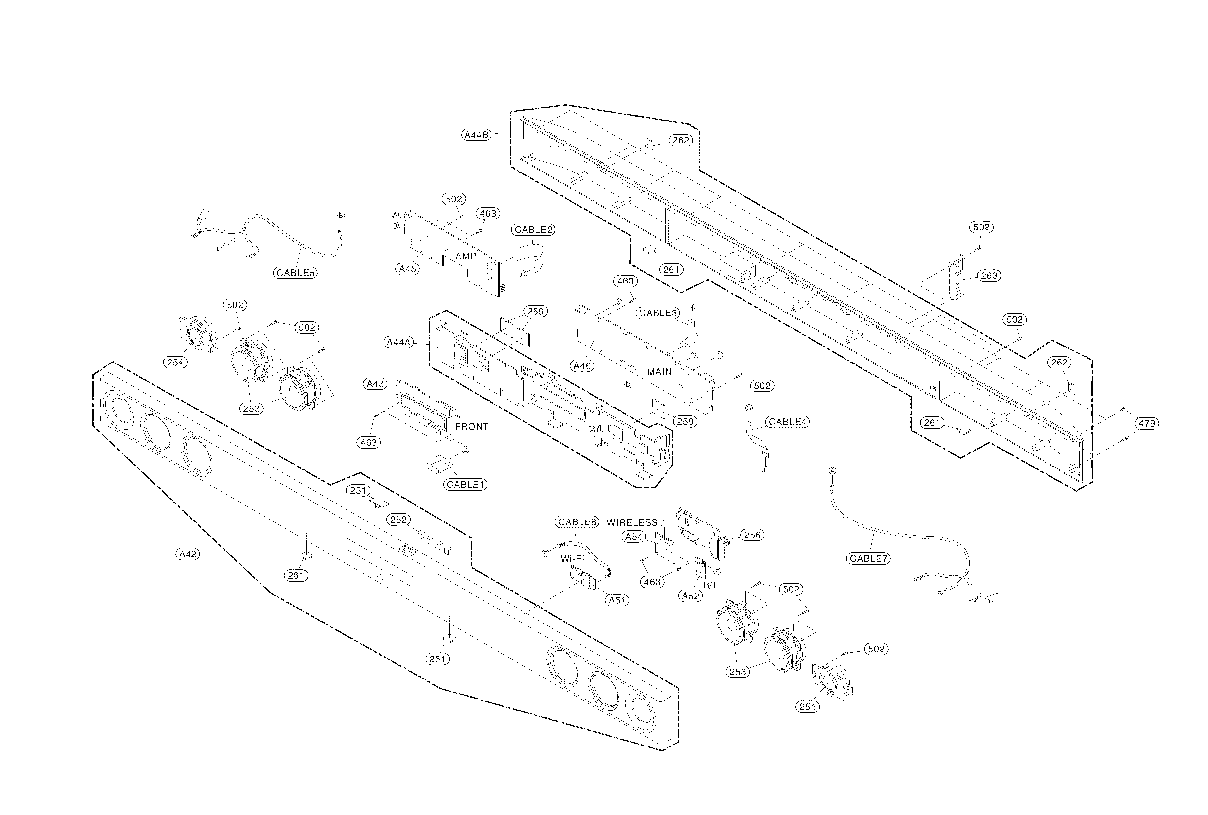 Receiver bar parts