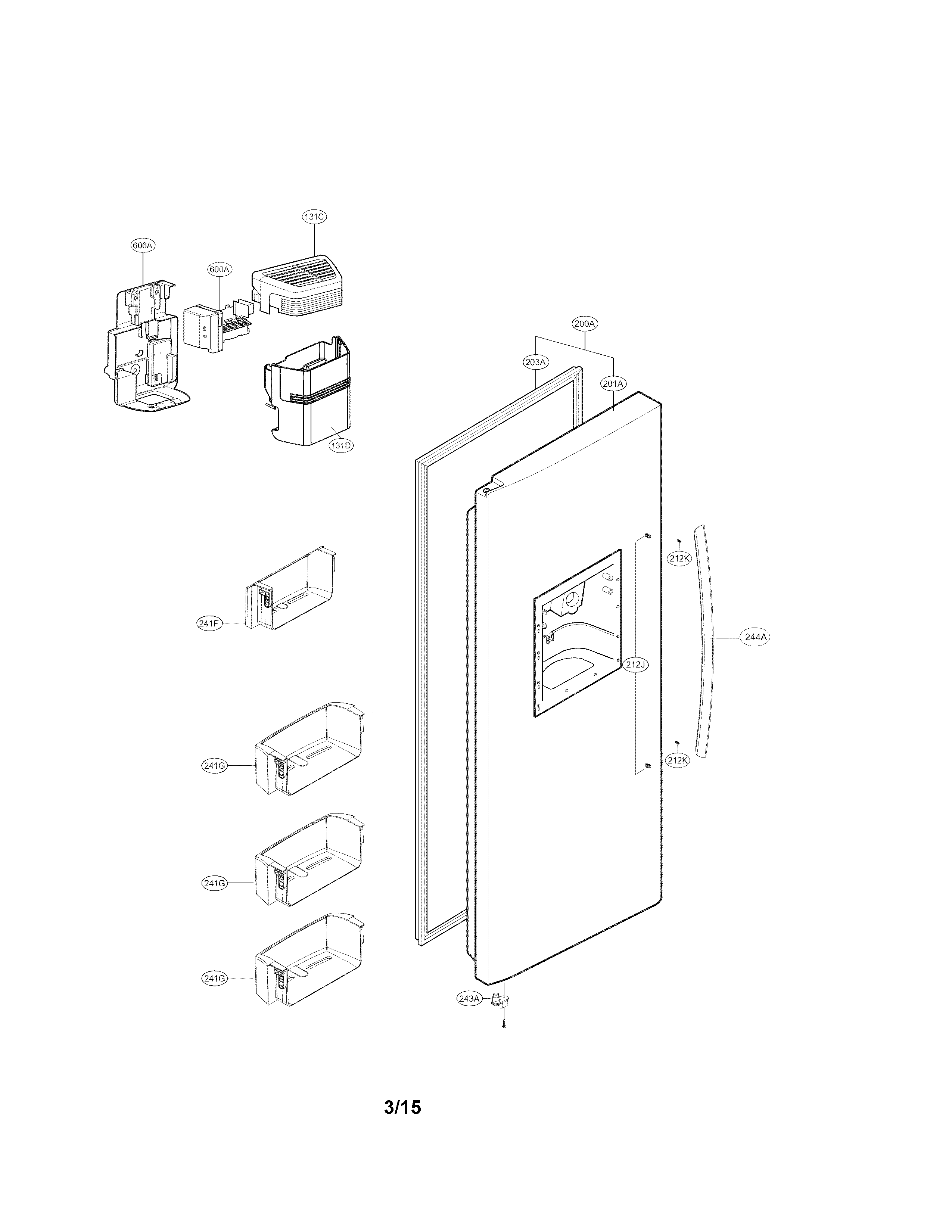 Freezer door parts