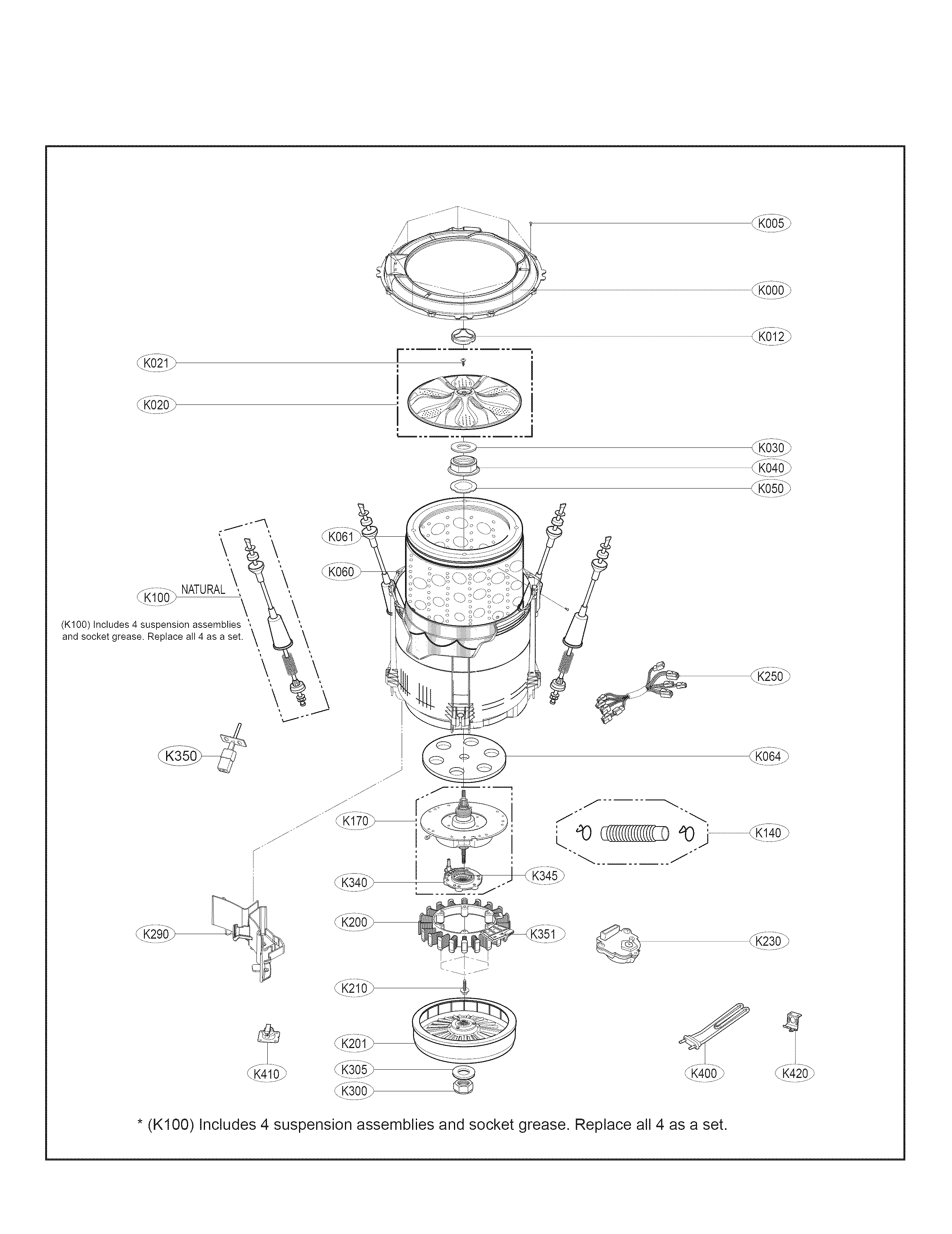 TUB ASSEMBLY PARTS