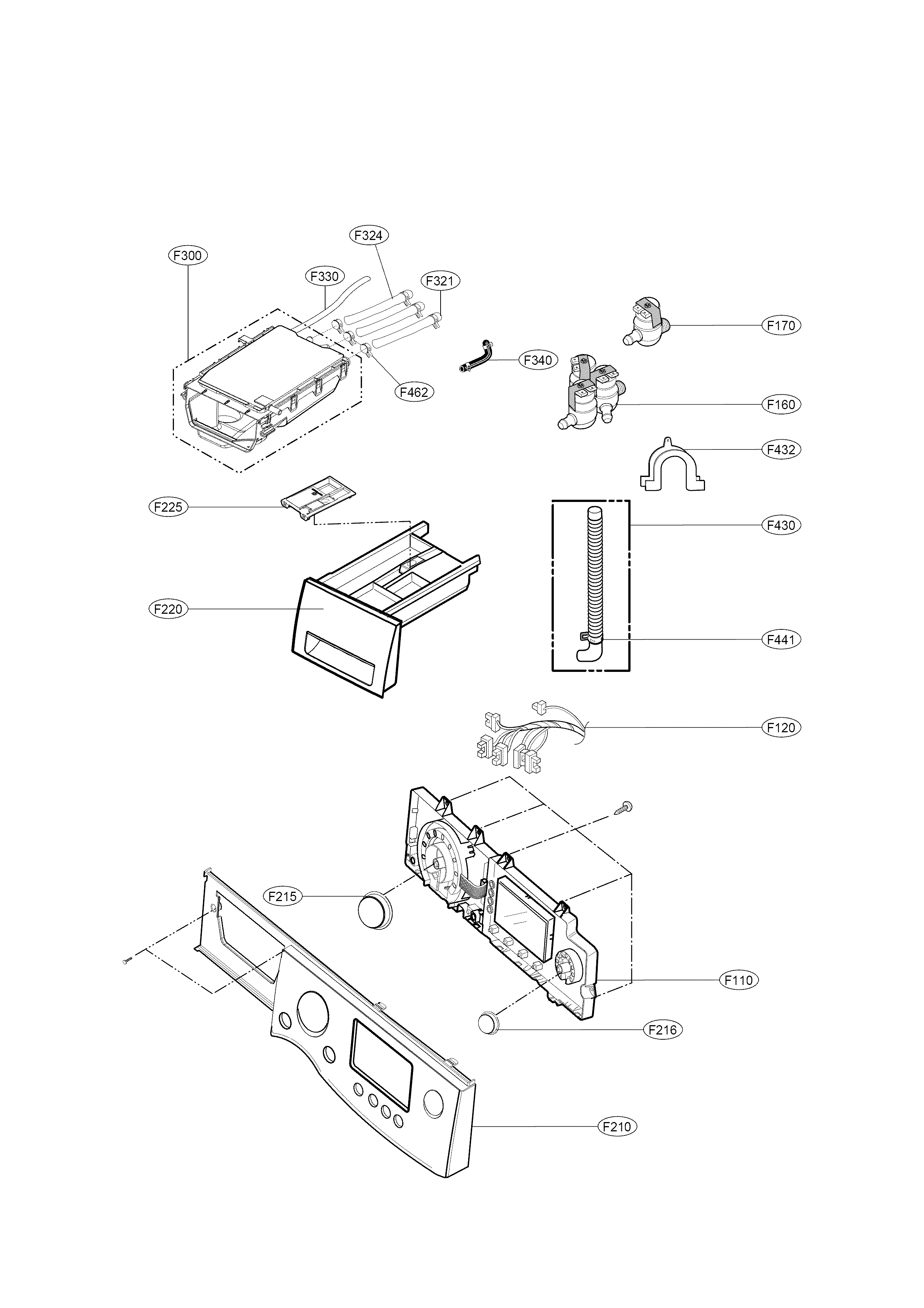 Control panel and dispenser parts