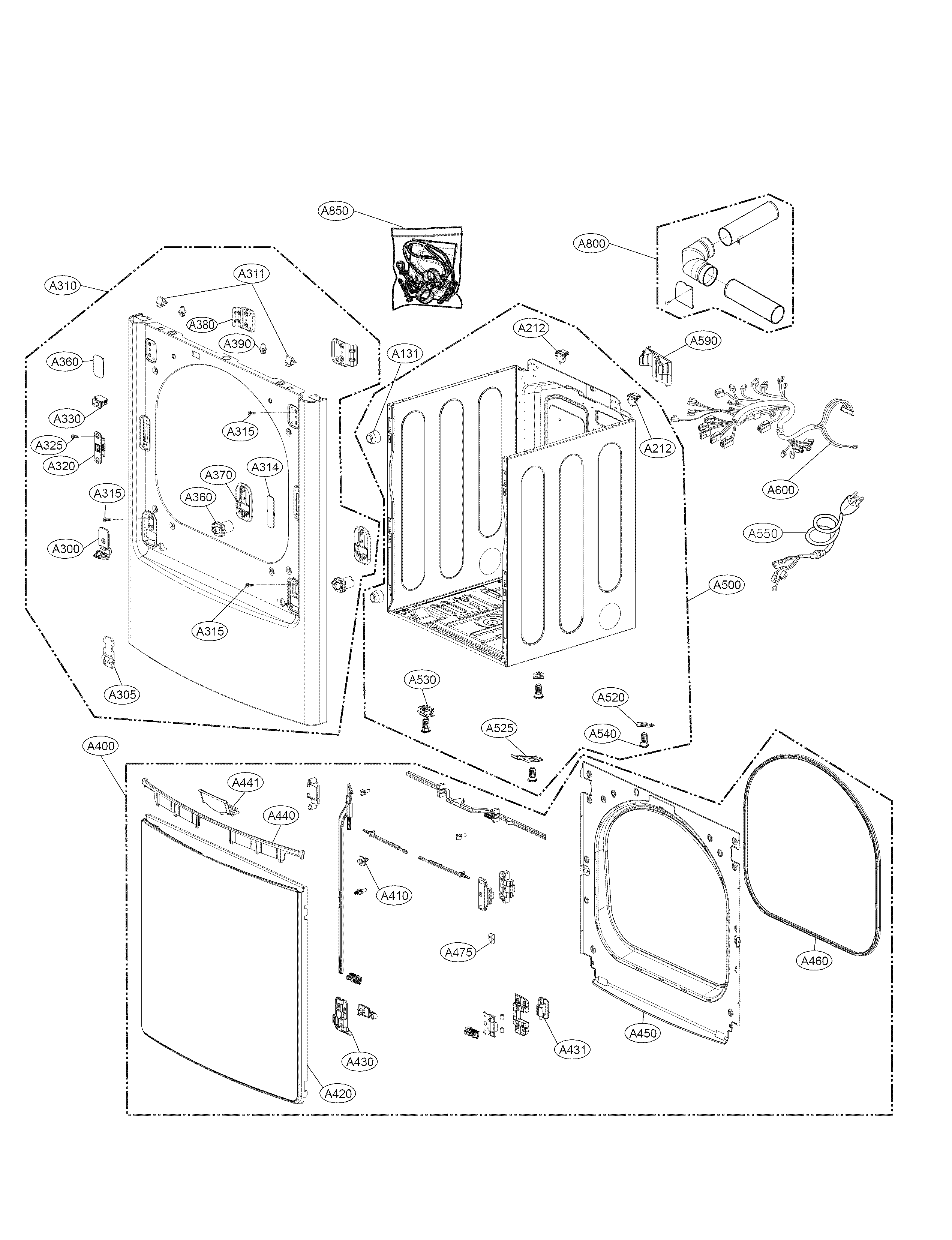 Cabinet and door parts