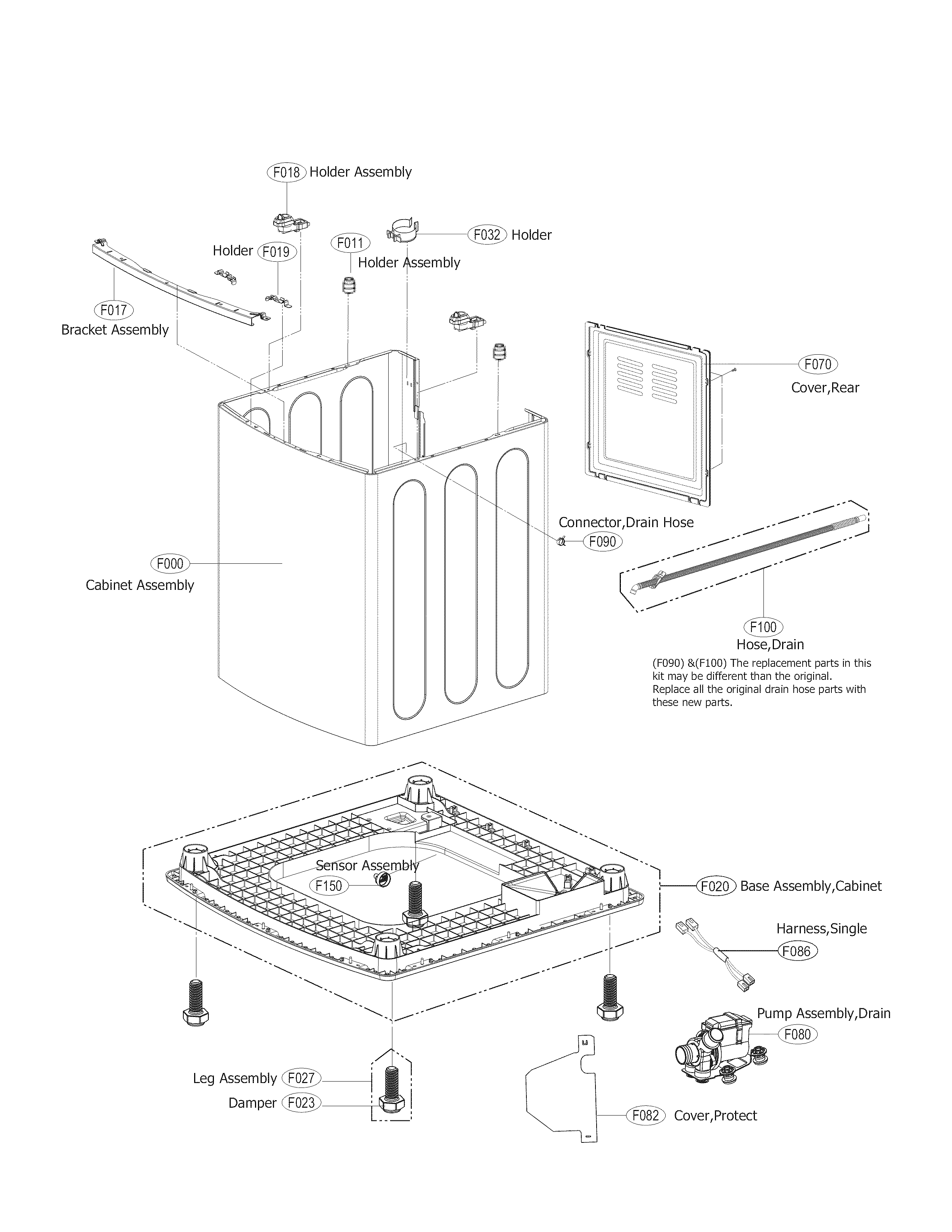 Outer case parts