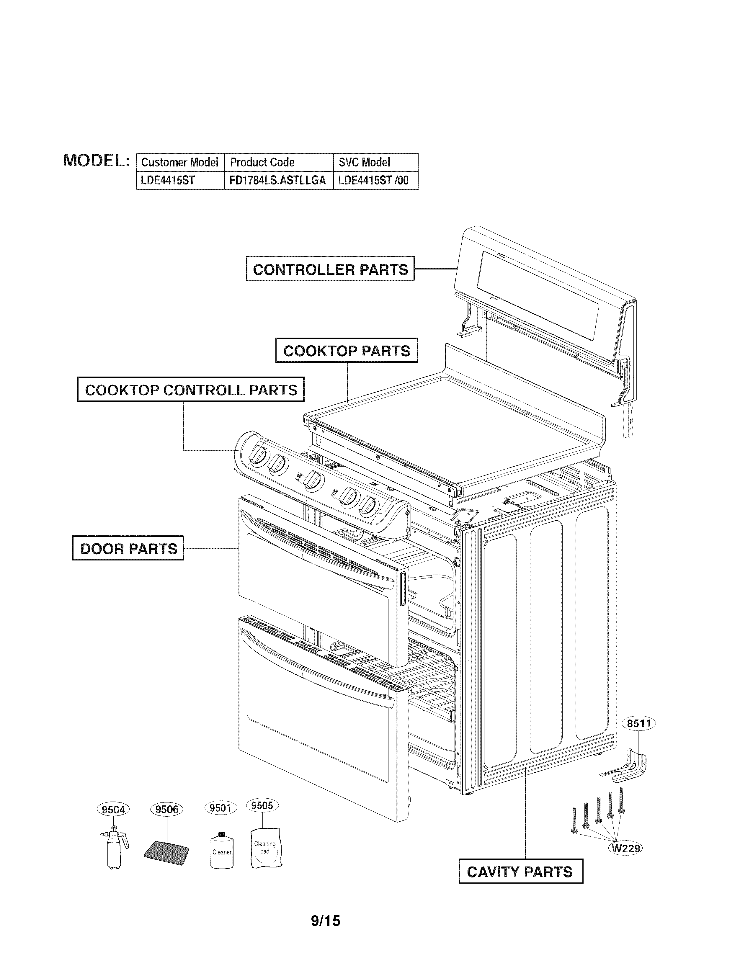 Upper door parts