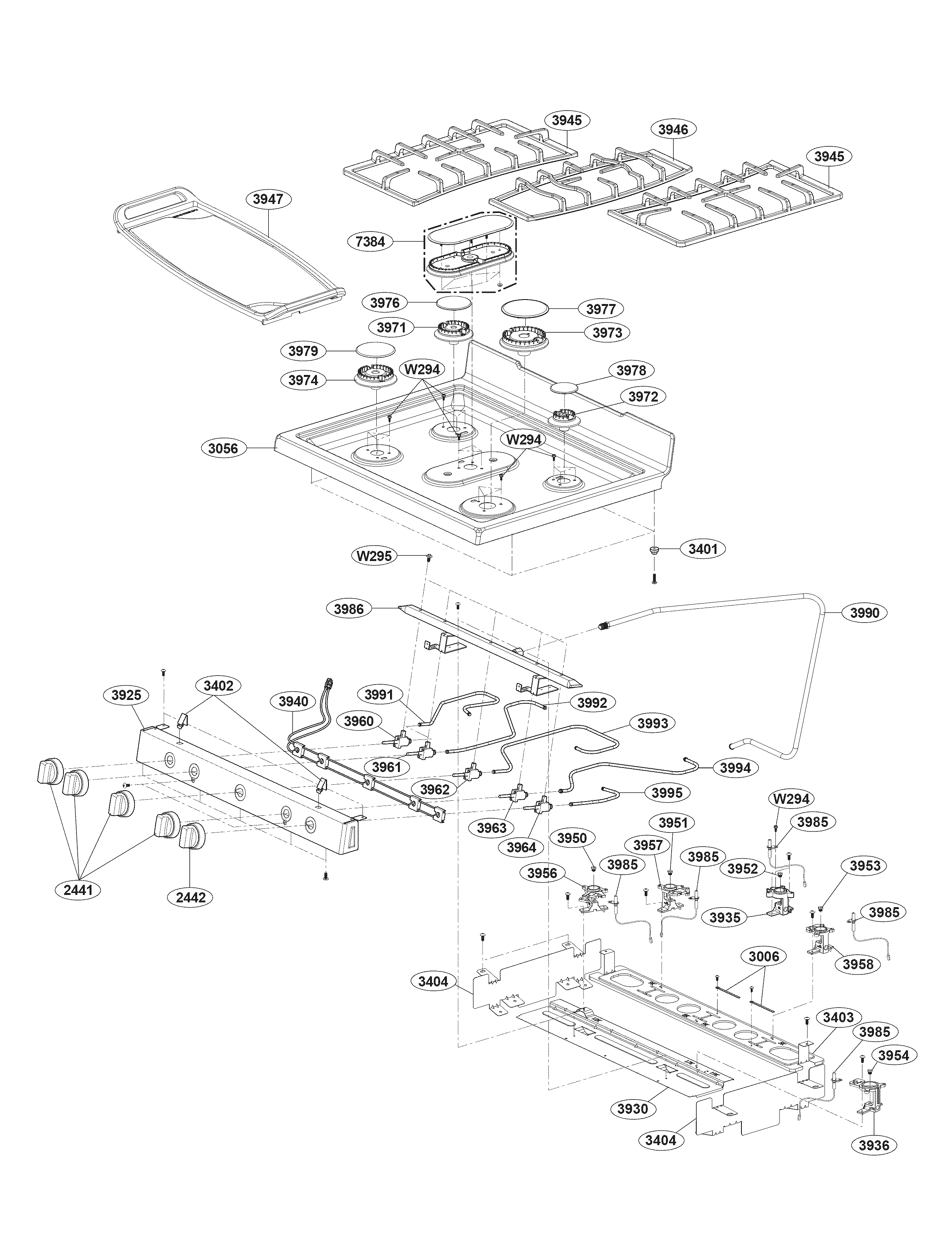 Cooktop parts