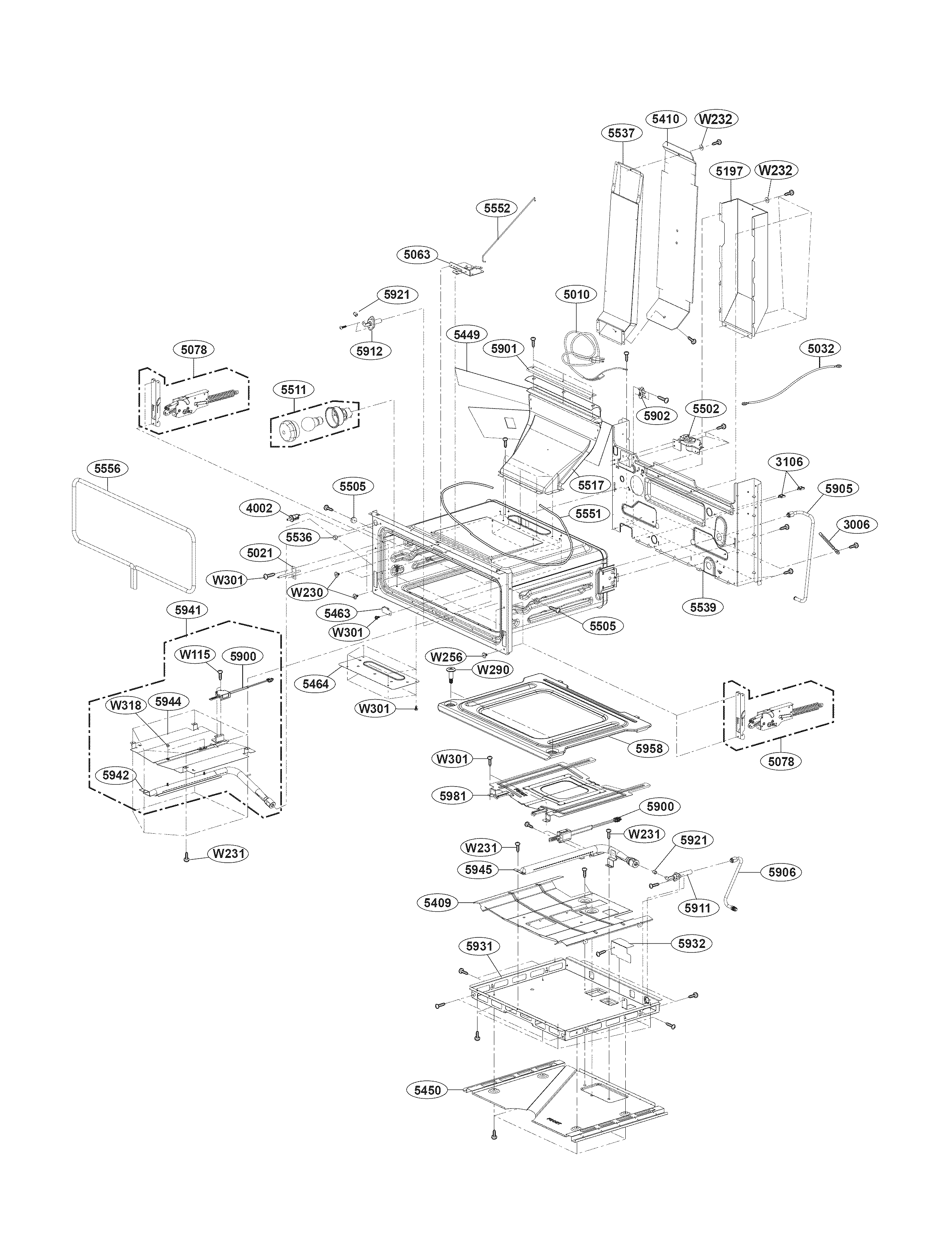 Upper cavity parts