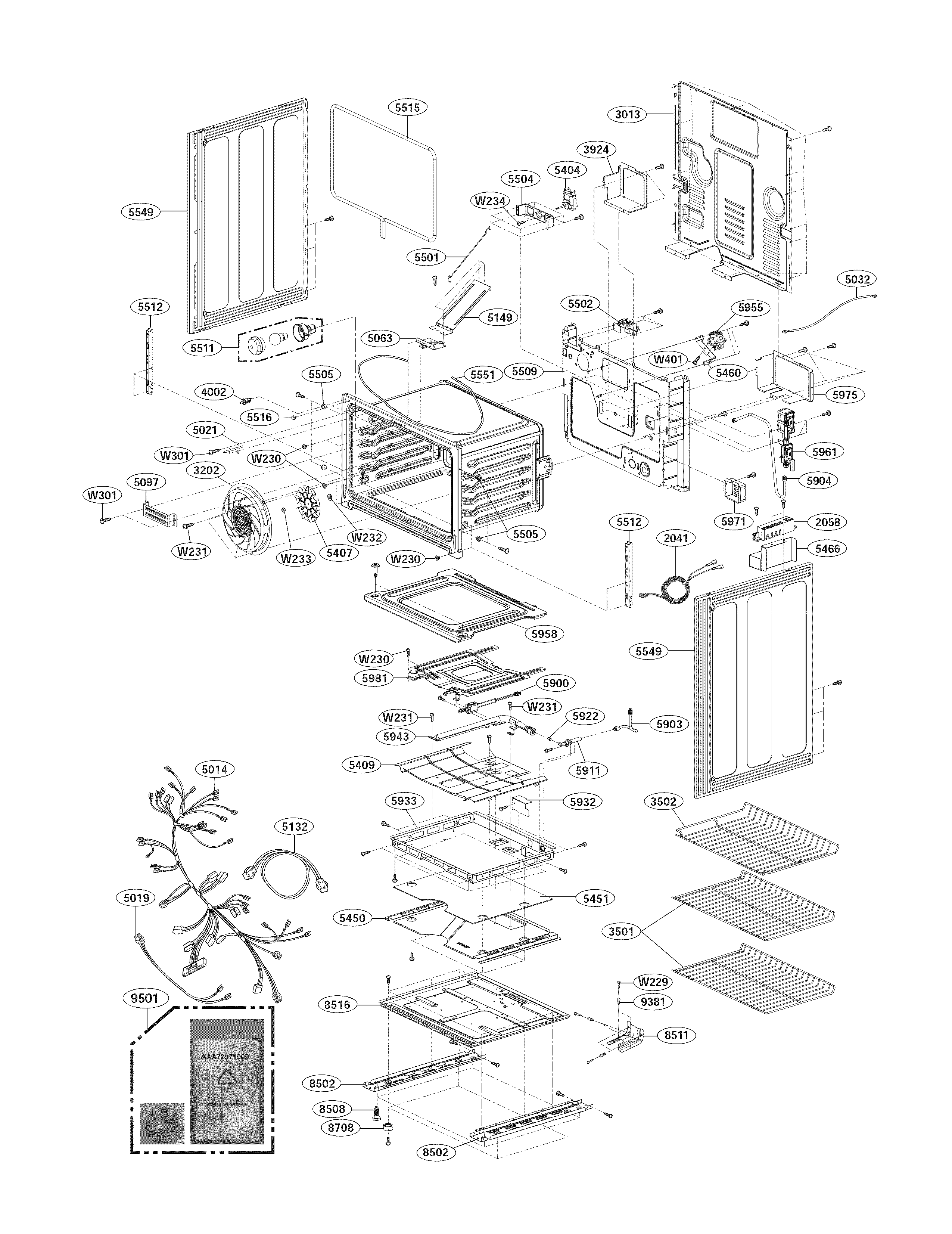 Lower cavity parts
