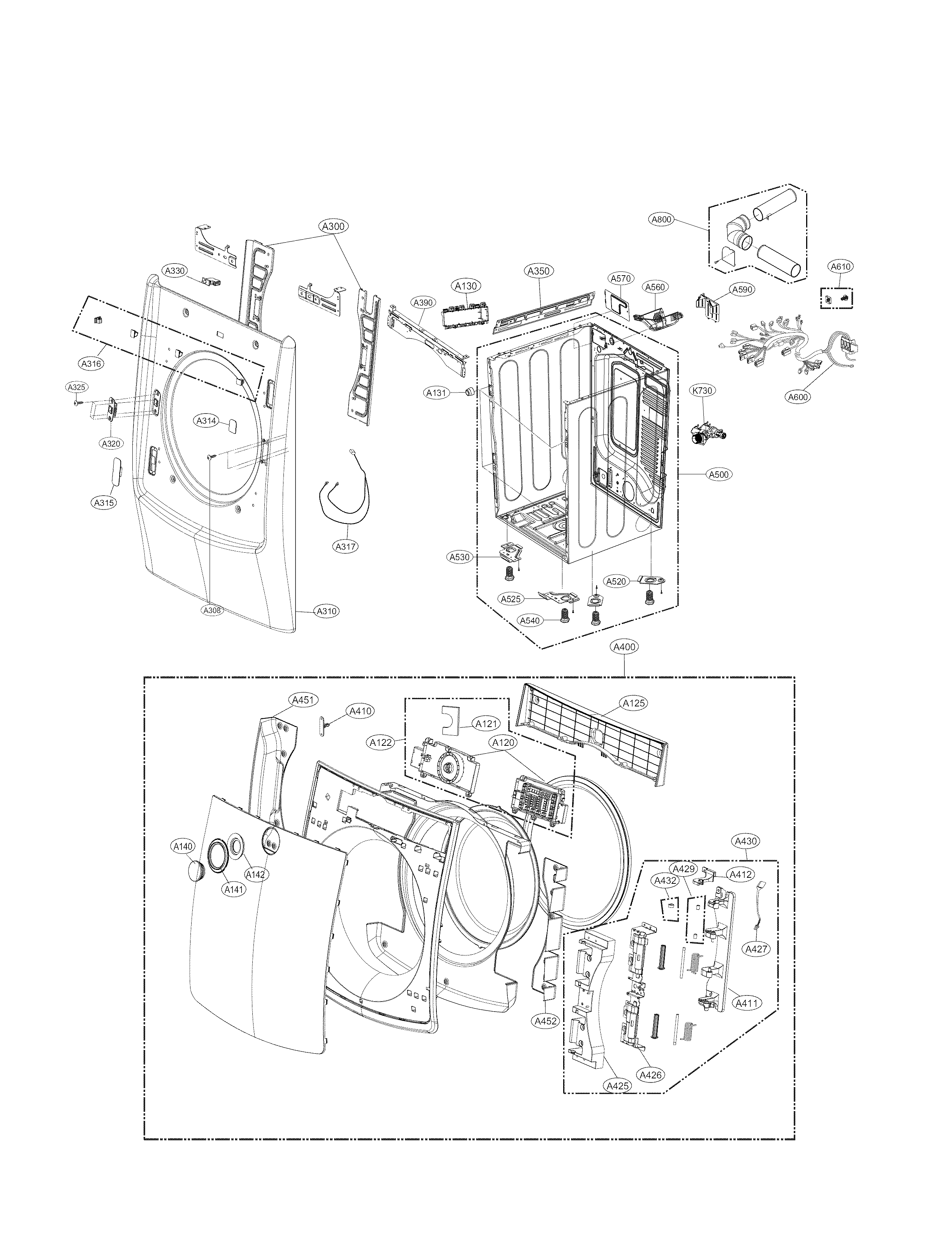 Cabinet and door parts
