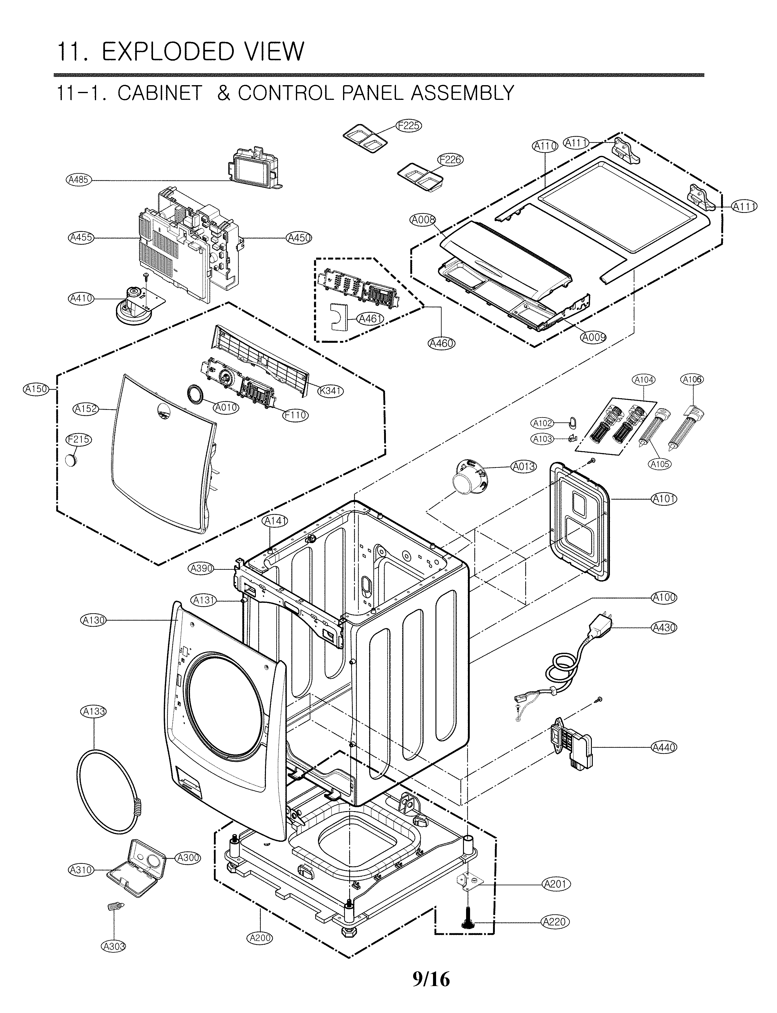 CABINET AND CONTROL PARTS